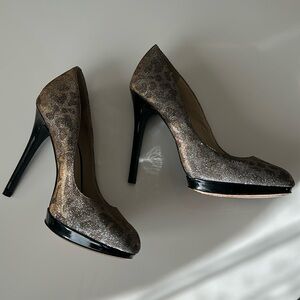 Brian Atwood Women’s Glitter Leopard Heels | Excellent Condition | size 8